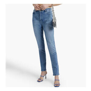 TRIARCHY medium wash high rise skinny jeans sz 26